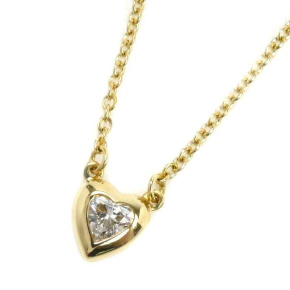 TIFFANY & Co. 18K Yellow Gold By the Yard Heart Necklace (60148083) with 0.17...